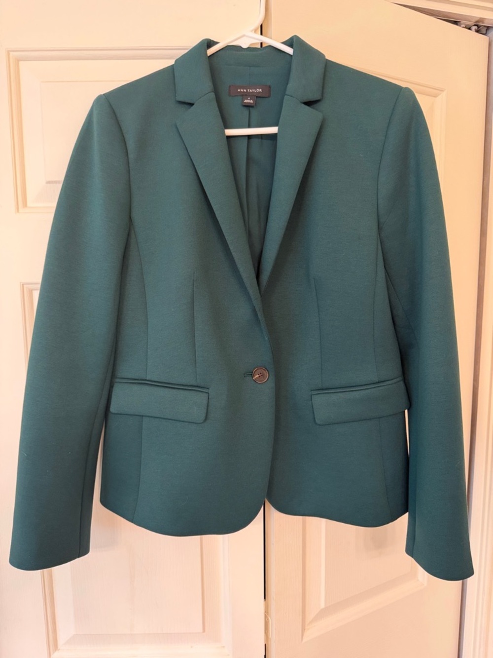 Ann Taylor Emerald Green Tailored Single-Button Blazer
